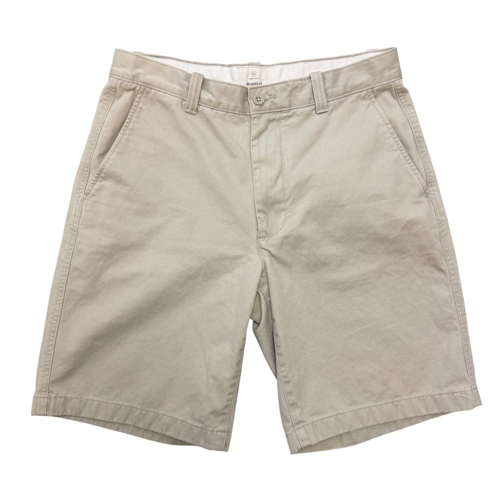 Vintage 2002 Gap Khaki Bermuda Shorts Relaxed Fit 100% Cotton Coastal Preppy W33